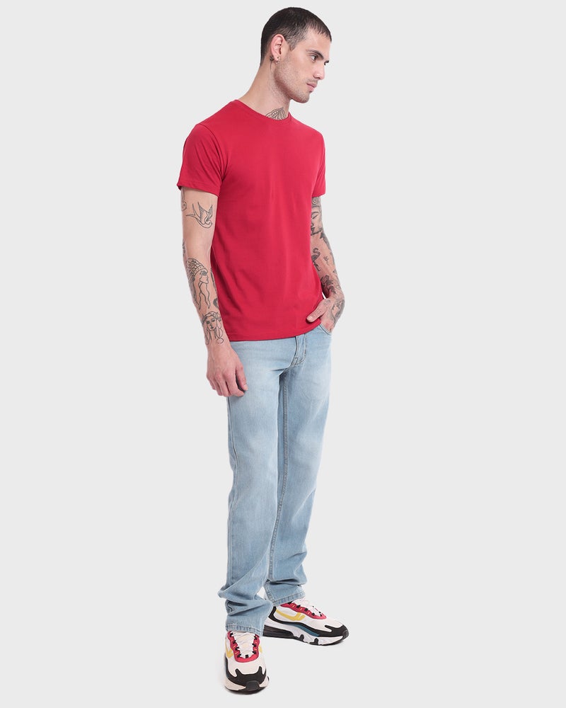 bewakoof Men's Red T-shirt - Image 4